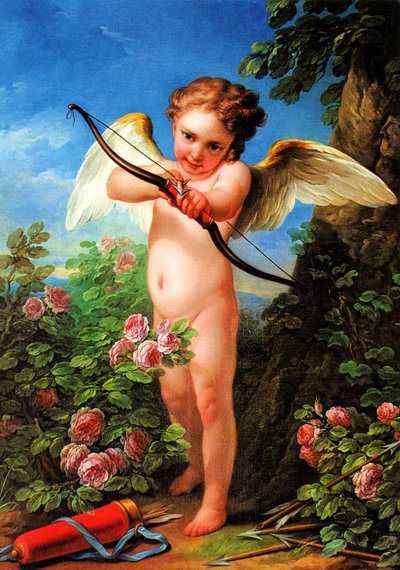 Cupido die een boog schiet door Charles André van Loo